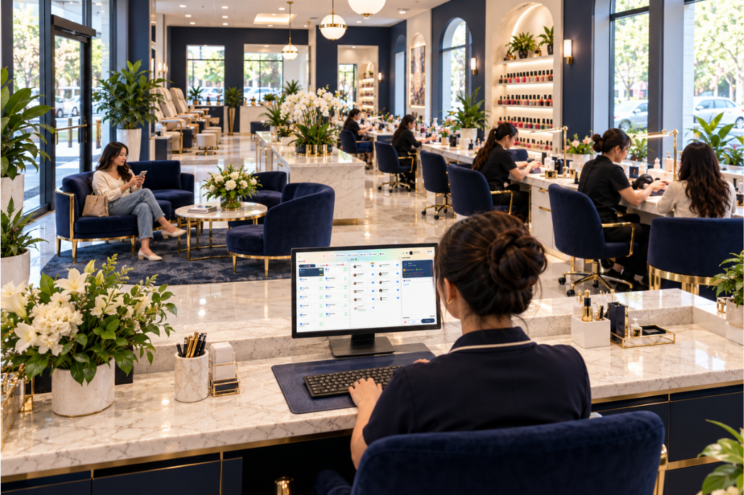 nail salon turn system front desk